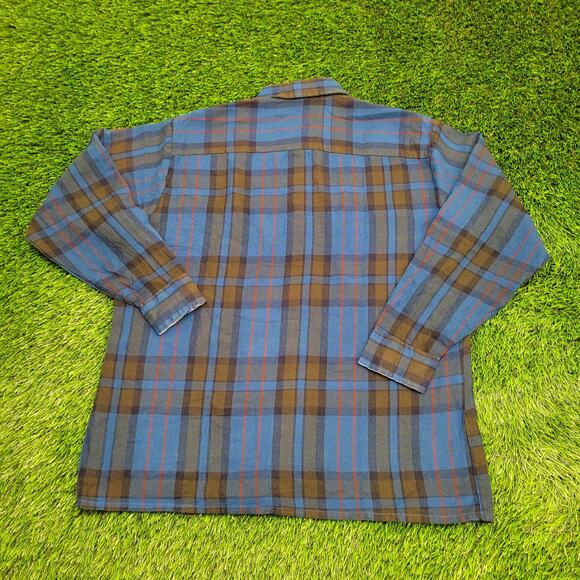 Vintage 90s Van-Heusen Plaid Button Shirt Large 24x29 Baggy - Picture 4 of 13